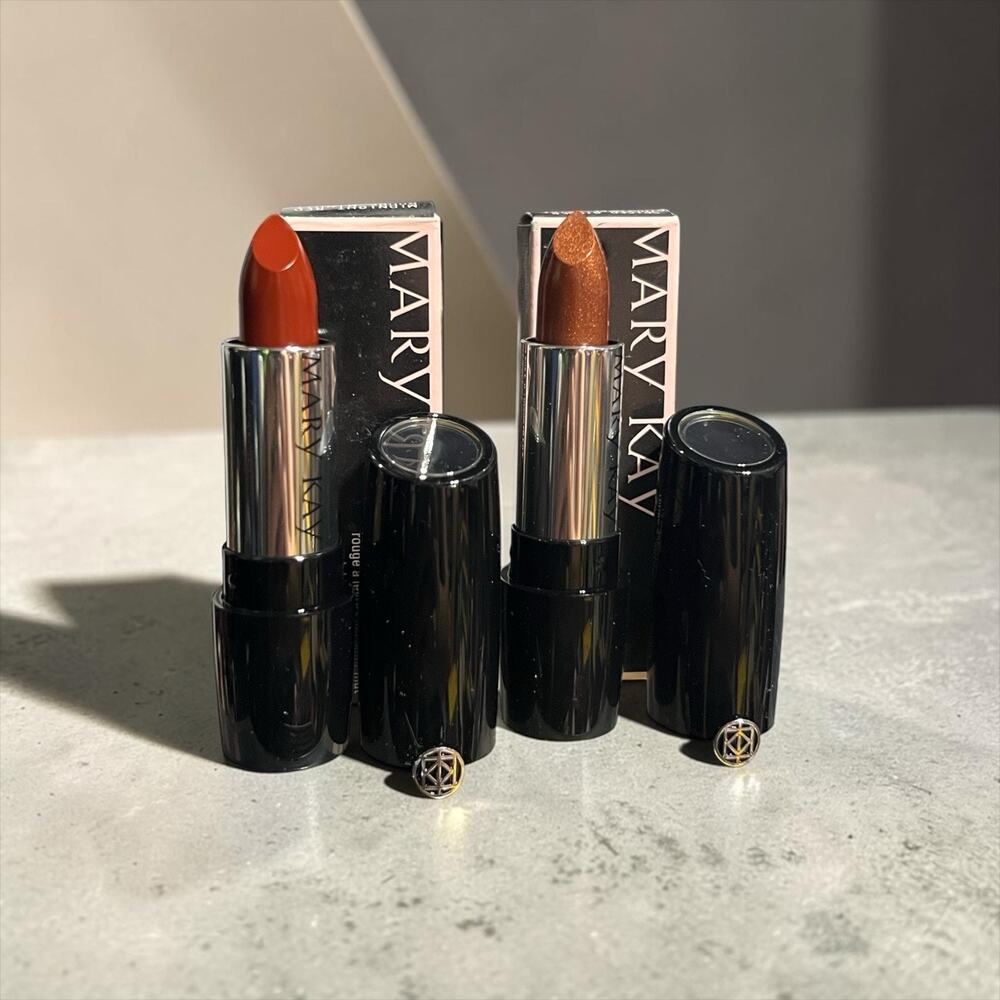 Mary Kay Gel Semi Matt Midnight Red And Semi Shine Spiced Ginger New